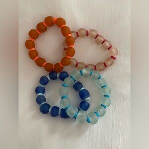 Set of four beaded bracelets